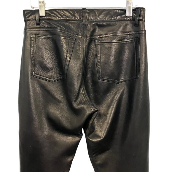 Swann Women's Black Leather Flare Bootcut Pants Size Large - Picture 7 of 11